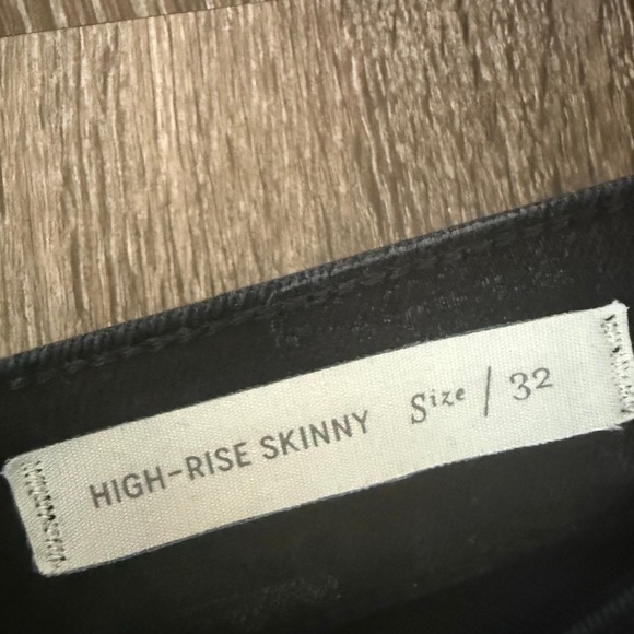 Pilcro Anthropologie High Rise Skinny Jeans 32 Black Stretch Capsule Wardrobe - Picture 4 of 5